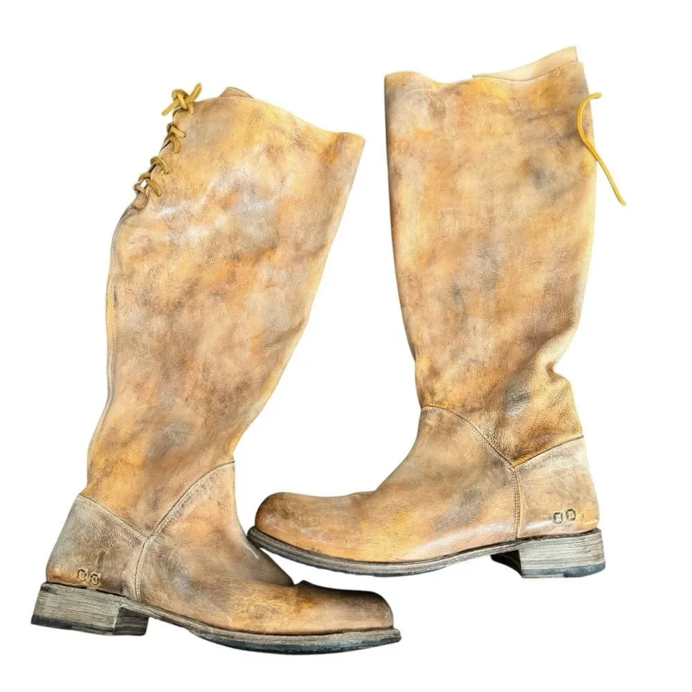 Bed Stu Manchester Tan Over the Knee Leather Boots